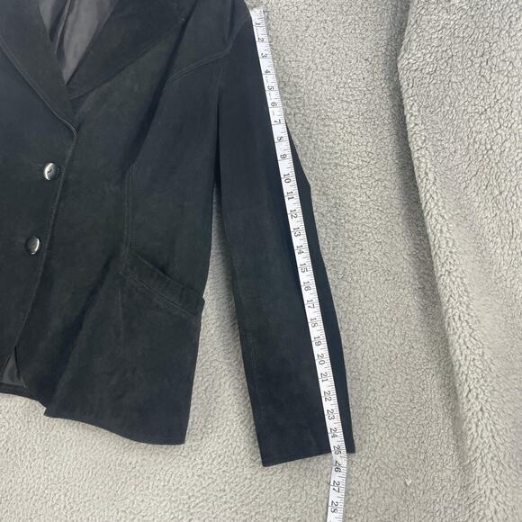 Mark Alan Jacket Womens Plus 3X Black Leather Blazer Coat Button Lined - Picture 6 of 11